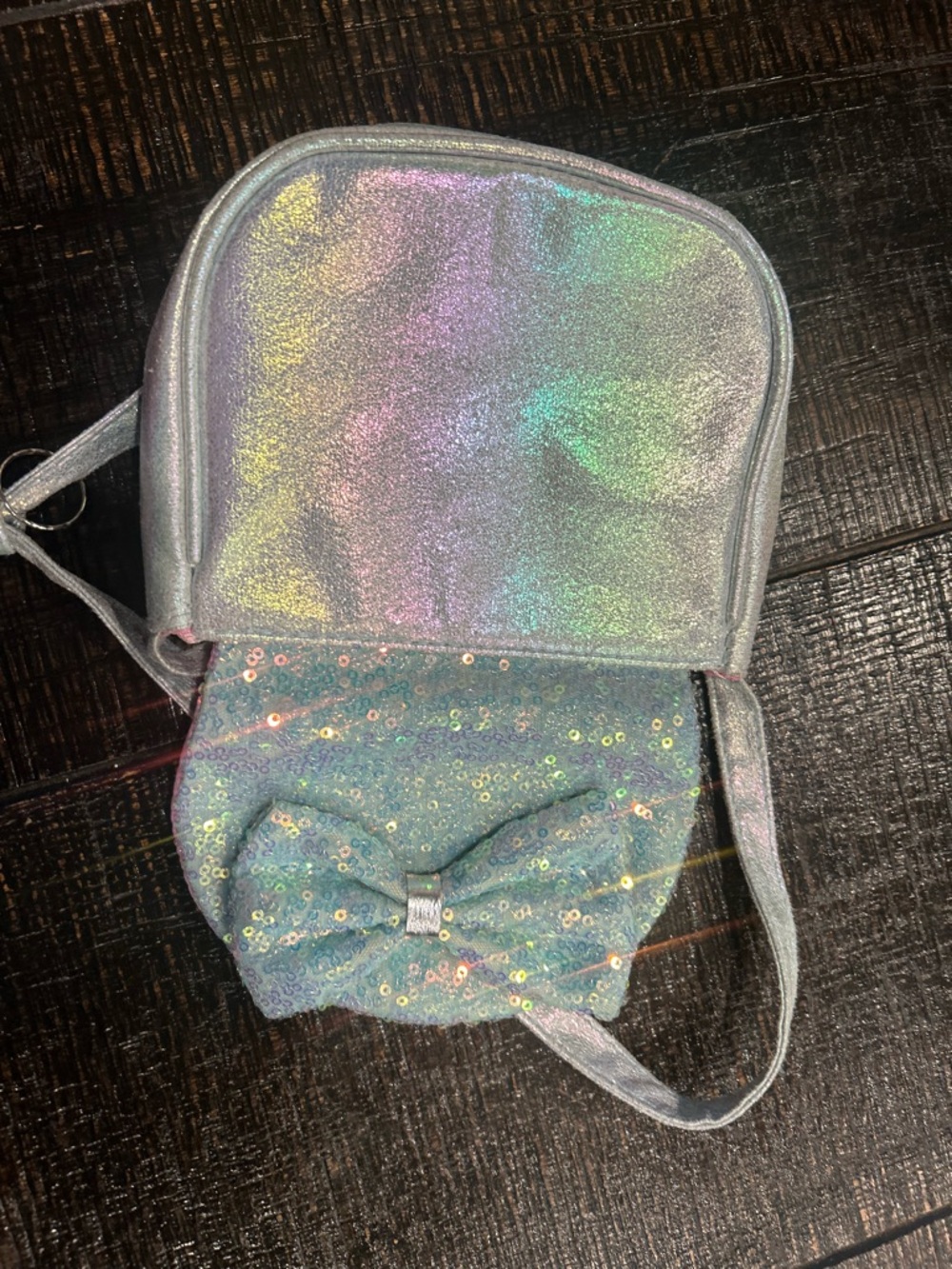 Iridescent Sequin Bow Crossbody Bag - KIDS - Picture 7 of 8